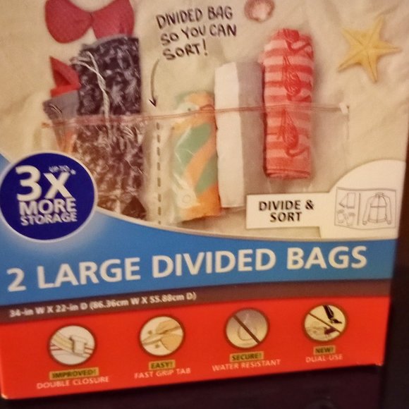 Hefty Storage Solutions Shrink Pak Bags 2 Total Large Divided Bags 2 x 2-Packs - Picture 11 of 13